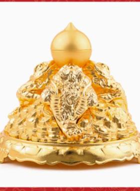 2025蛇年吉祥物三重彩金蟾聚宝盆