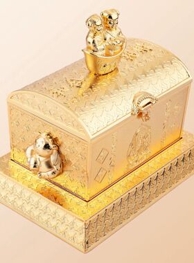 李居明2026年吉祥物九运暗格和合大财箱摆件招财胜利摆设