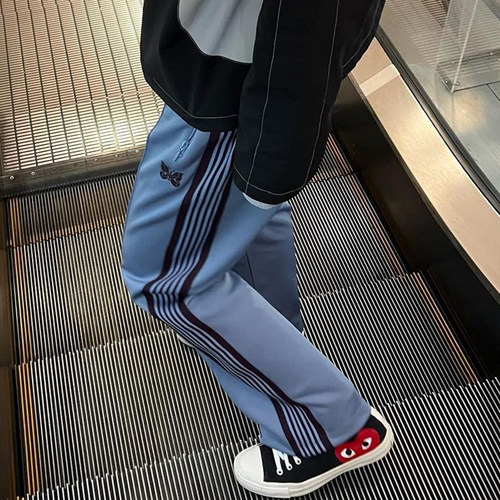 老夫子 needles 24SS 新款 天蓝色 百搭 显瘦高 蝴蝶裤日系运动裤 - 图2