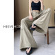 Lazy pleated culottes ແອວສູງ ice silk pants ຂາກວ້າງສໍາລັບແມ່ຍິງ