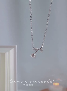 s925纯银项链小众锁骨复古法式