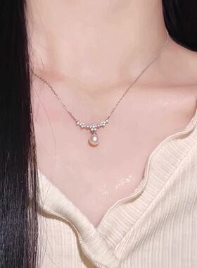 巨好看樱花仿珍珠项链女款2026新款爆款高级感轻奢小众颈链锁骨链