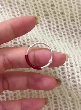 红绳戒指女小众设计缠绕系经典推拉可调节中古素圈2025本命年礼物