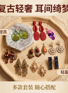 欧美复古轻奢耳环法式夸张个性