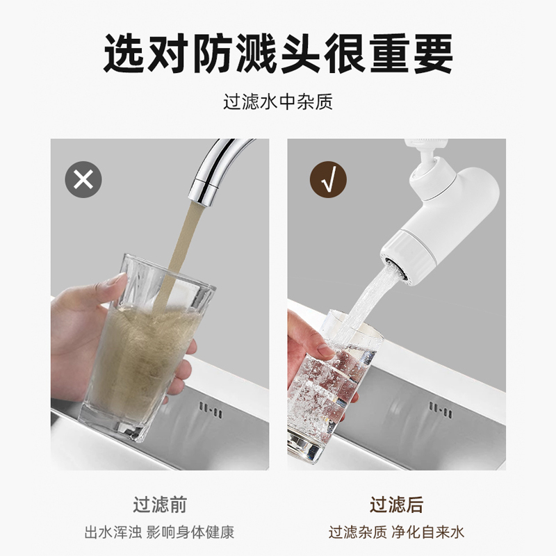 小米有品抑菌起泡过滤器洗脸厨房洗漱台多功能水龙头万向防溅水嘴