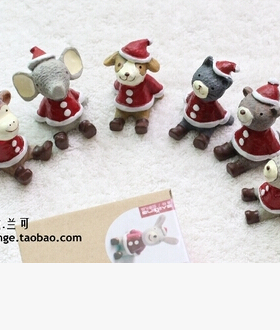 圣诞节喜庆树脂道具小动物