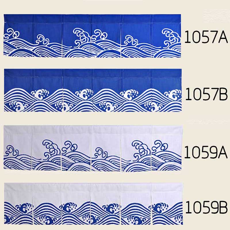 日式海浪寿司店暖帘餐厅厨房门帘吧台免打孔家用装饰单面布帘定制-图1