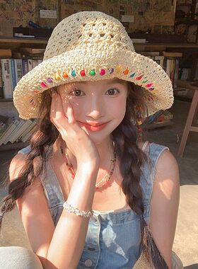 渔夫帽草帽大帽檐防晒帽子雅风