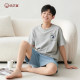 Youbaiyi junior high school students pure cotton summer boys short-sleeved suit 26 new loose and wearable home clothes