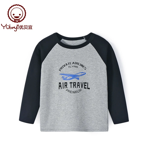 Детский хлопковый весенний лонгслив для мальчиков, подходит для подростков, детская одежда