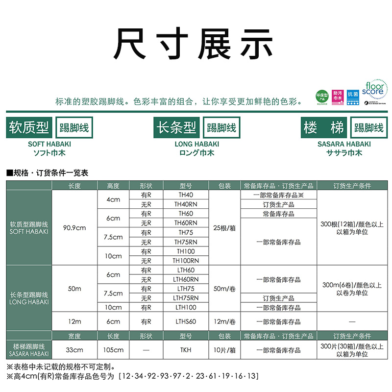 东理pvc踢脚线非自粘toli日本进口防霉墙角线加厚防脏软质地脚线 - 图2