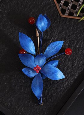 宝珞非遗蚕丝绒花发饰新中式