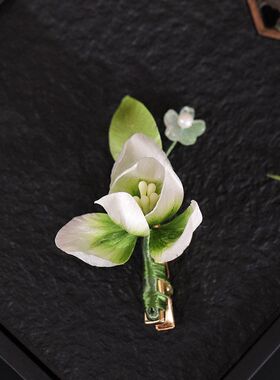 【银华】非遗手工绒花发簪汉服配饰新中式古风头饰旗袍西装别针