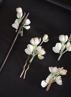 【杨花】古风中式发簪国风旗袍百搭日常盘发非遗绒花簪子头饰发饰