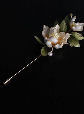 非遗手工金丝芍药胸针
