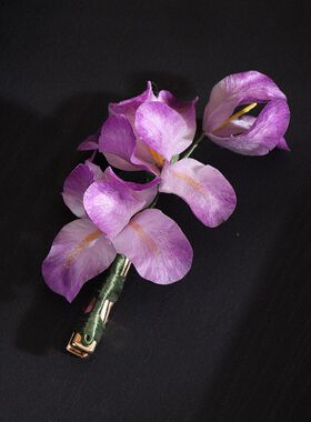 云紫非遗蚕丝绒花旗袍百搭胸针