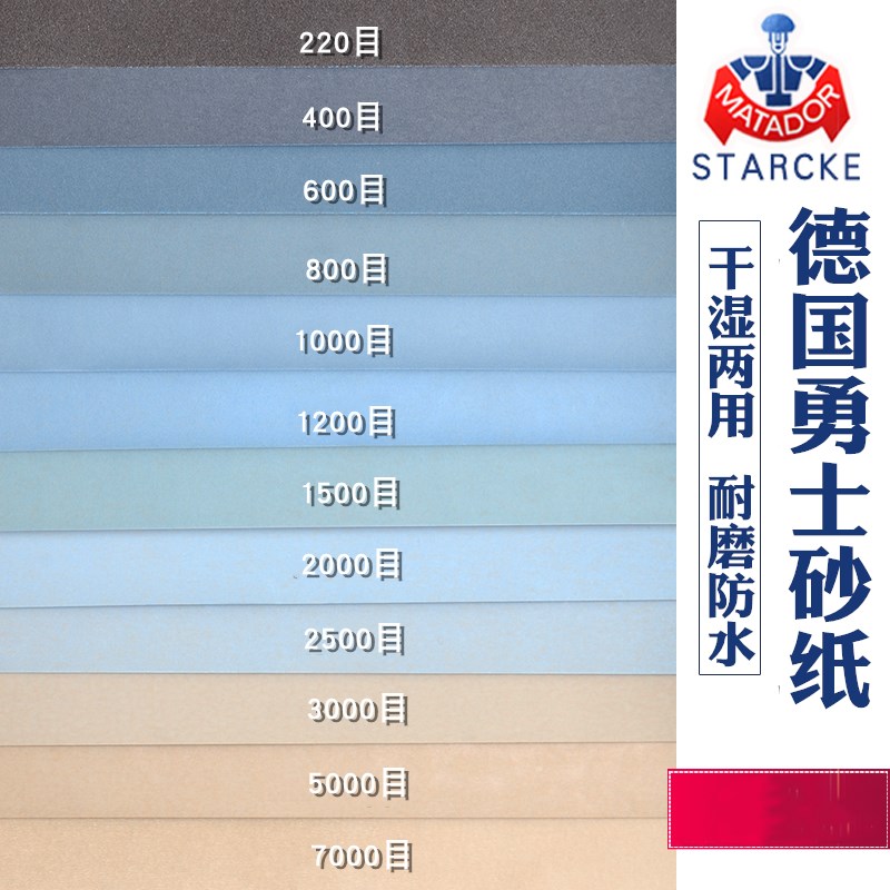 进口勇士砂纸文玩玉石抛光打磨水砂皮800#5000号7000目3000目沙纸-图2