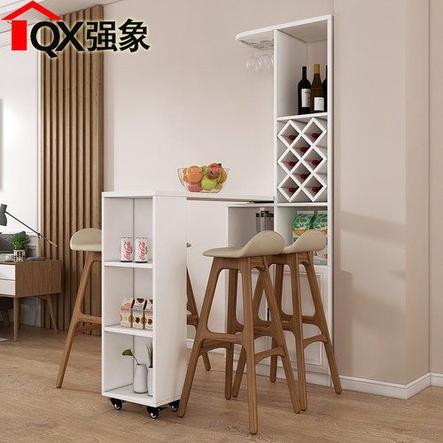 转角酒柜吧台一体现代简约隔断柜吧台桌家用客厅小吧台靠墙G-217 - 图3