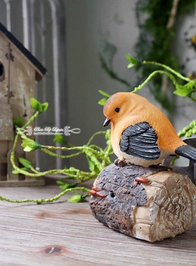 田园风森林系复古做旧仿真摆件