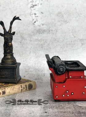 复古做旧树脂存钱罐老式打字机