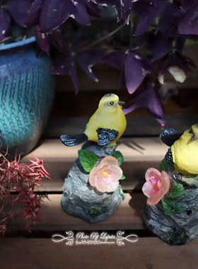 春之田园风森林树脂感光发声摆件