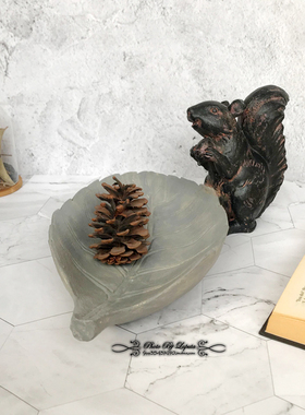 美式乡村风复古做旧点心盘叶子