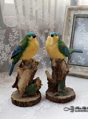 山雀外单田园风乡村森林系摆件