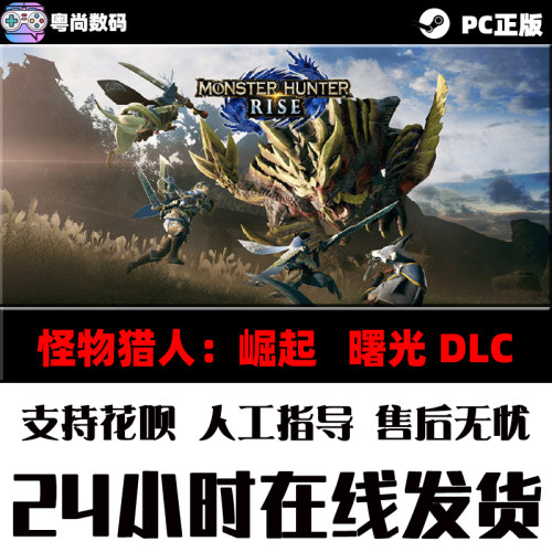 PC中文正版 Steam游戏怪物猎人崛起 MONSTER HUNTER RISE曙光DLC激活码cdkey动作狩猎合作-图1