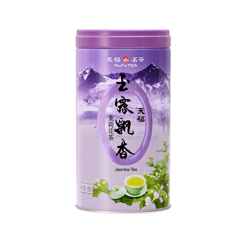 天福茗茶 玉露飘香 茉莉花茶 四川峨眉山茶叶100g罐装 - 图3