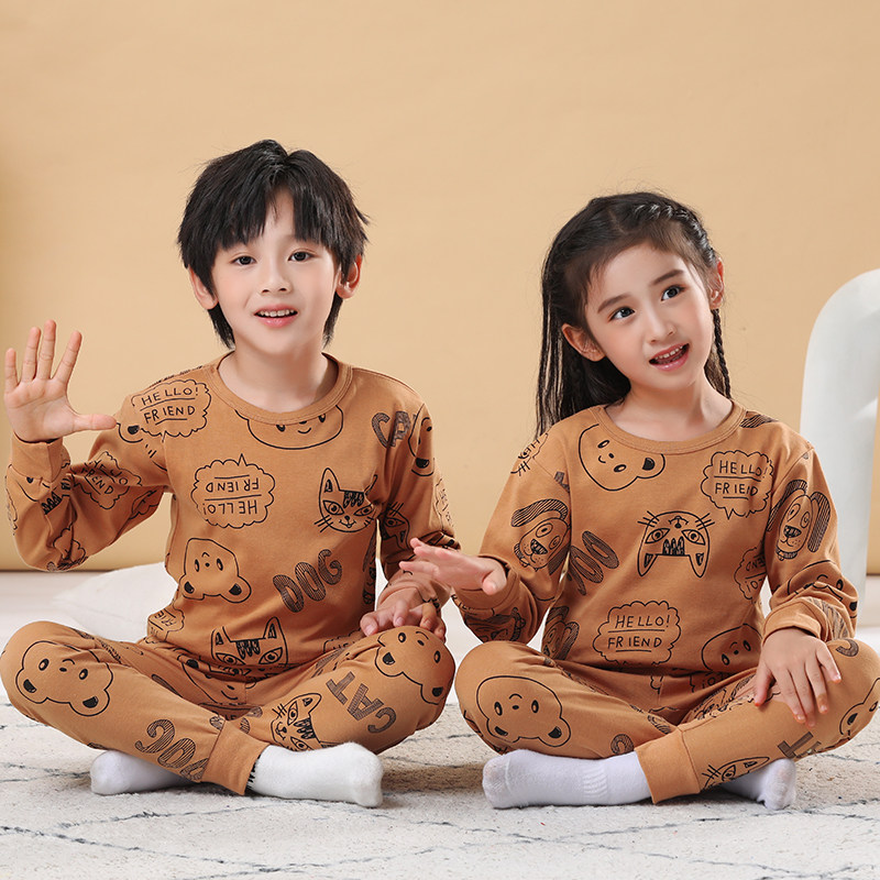 纯棉宝宝儿童秋衣秋裤套装中大童全棉男童装女童睡衣男孩保暖内衣,淘宝优惠券,粉丝福利购,淘宝优惠卷