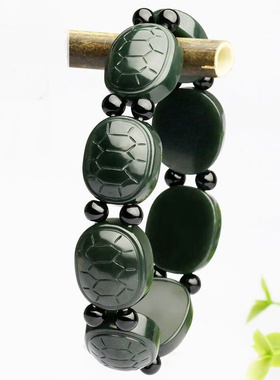 和田玉富甲天下龟壳手链青玉
