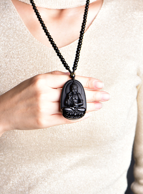 黑曜石大号本命佛守护神吊坠男款