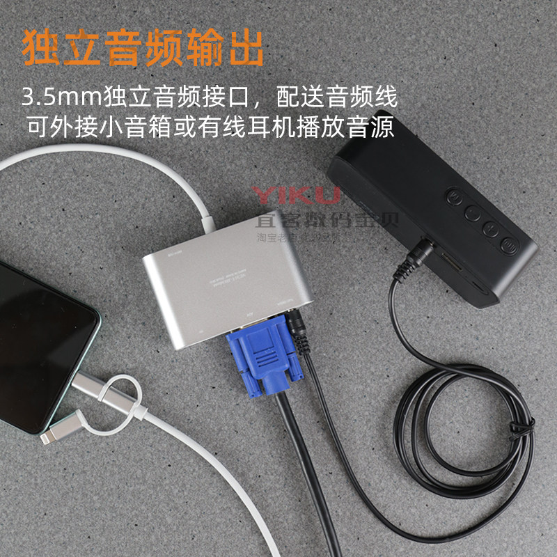 手机连电视机高清线视频游戏同屏适用华为小米苹果有线投屏显示器