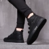 Giày cao gót mùa thu Hàn Quốc Giày cao gót hoang dã Gaobang Giày đế bệt màu đen ở giữa đôi giày vải màu đen - Giay cao