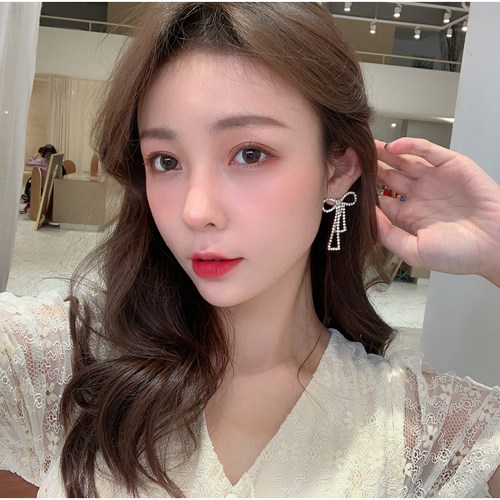 防过敏 925纯银针蝴蝶结耳环女韩国气质百搭耳钉新款可爱仙气耳饰 - 图2