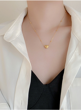 女不掉色不过敏项链锁骨链毛衣链