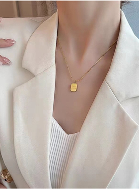 女不掉色不过敏毛衣链项链