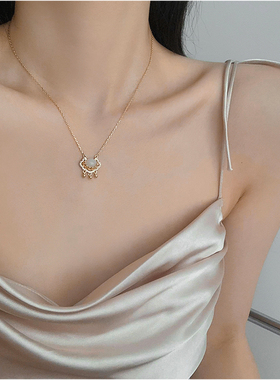 祥云如意毛衣链高级感短款平安锁