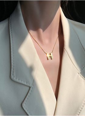 女不掉色不过敏项链锁骨链毛衣链