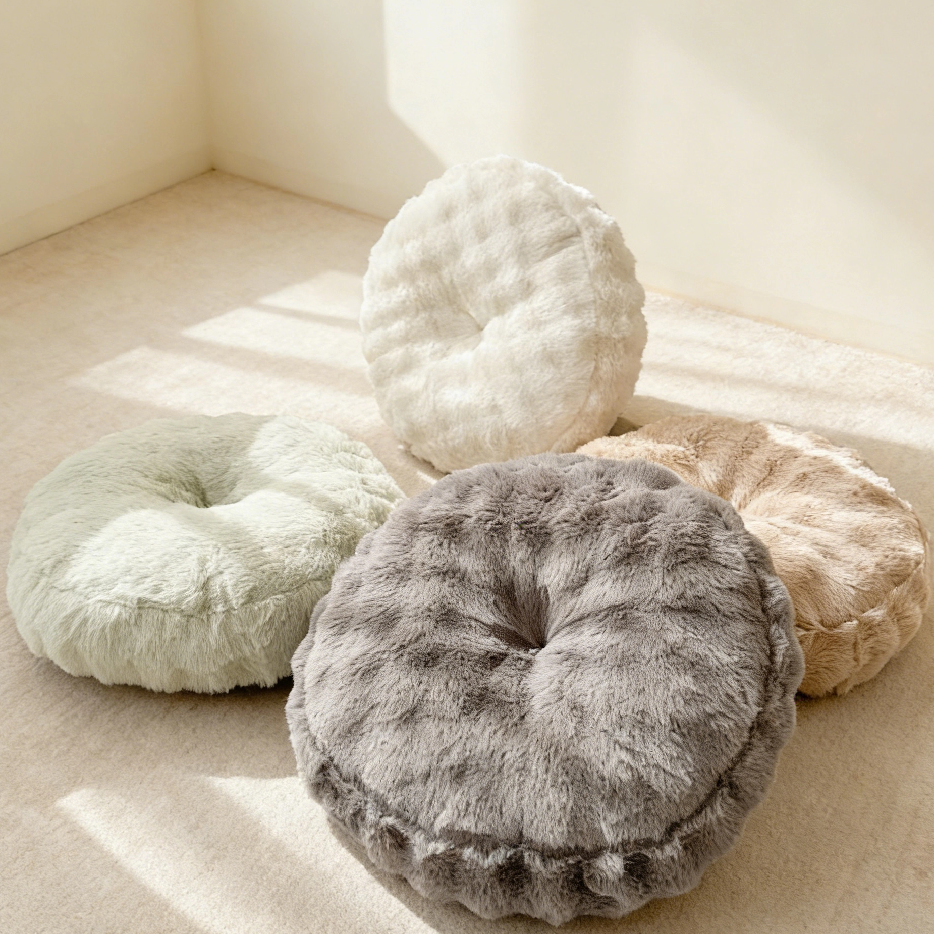 兔毛绒蒲团坐墩客厅懒人沙发简约ins地上坐垫看书坐垫阳台屁股垫,淘宝优惠券,粉丝福利购,淘宝优惠卷