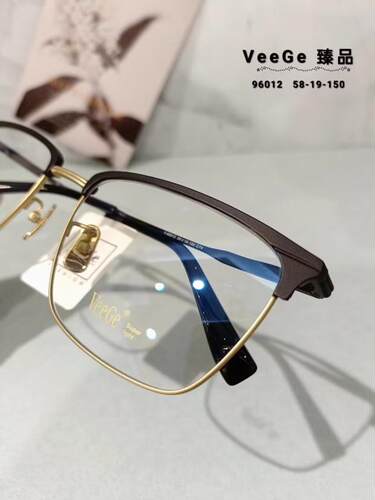 VeeGe臻品纯钛眉毛眼镜V格精品镜架近视镜架商务方形男款V-96012 - 图0