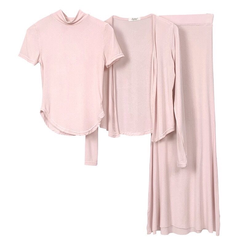 韩国东大门半高领短袖T恤+长袖开衫+性感包臀鱼尾半身裙三件套女,淘宝优惠券,粉丝福利购,淘宝优惠卷