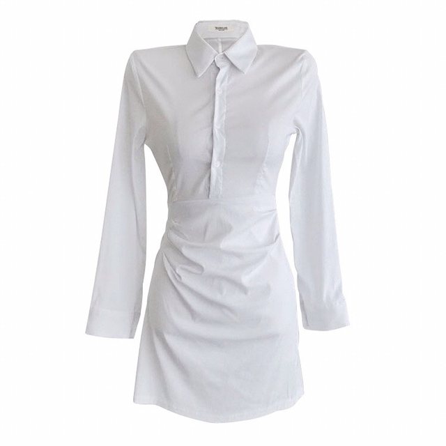 Korean new style simple slim shirt dress