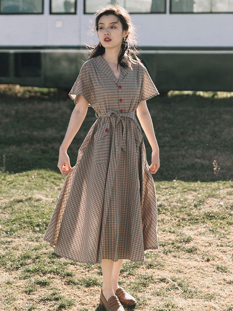 魅影仙女衬衫法式西装领收腰连衣裙 魅影仙女连衣裙