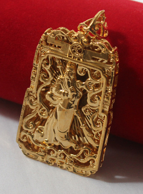 霸气风关公项链越南沙金龙吊坠