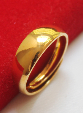 光面开口欧币风指环假黄金
