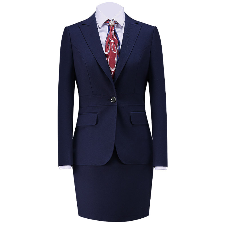 韩茗雅职业套装女气质宝蓝色工作服 韩茗雅服饰职业女裙套装