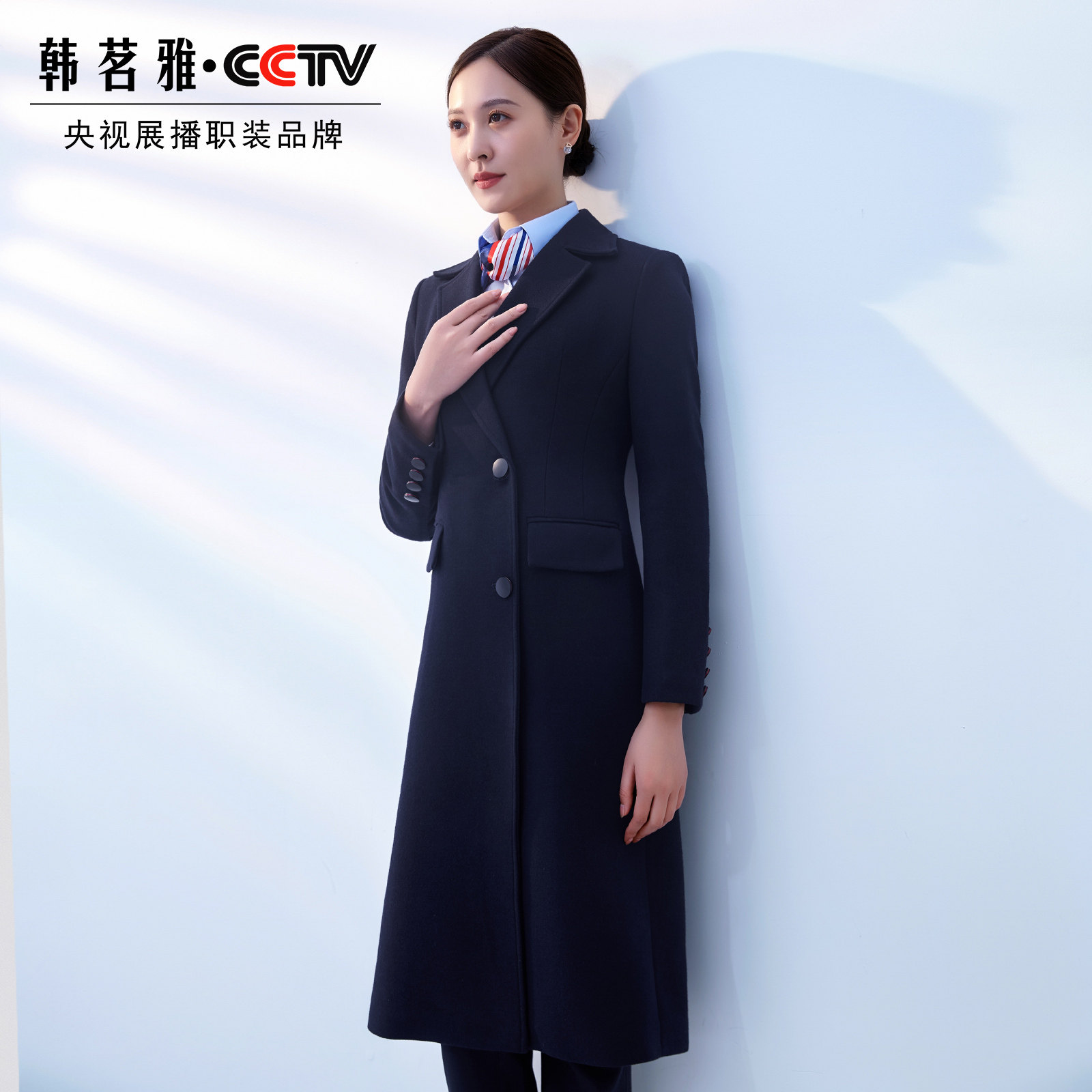 韩茗雅职业毛呢外套女冬中长款工装 韩茗雅服饰毛呢外套