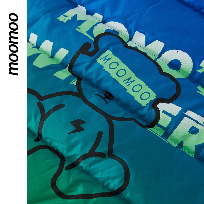 moomoo童装男童渐变羽绒服冬季新款潮流图案字母印花时尚百搭保暖