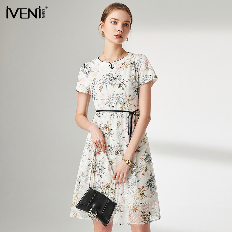 IVENI/依维妮2023夏季新品刺绣网纱